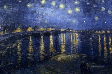 ブルック川の流れ Painting - 星月夜 2 フィンセント ファン ゴッホの風景ストリーム